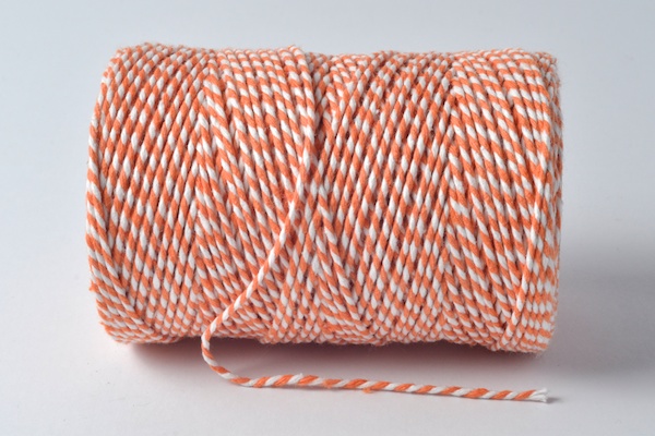 Cotton Baker's Twine - 10 Yards - ColorTwist - Orange & White —