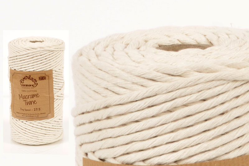 3.5MM Natural Braided Cotton Cord (NEW 1KG SIZE)