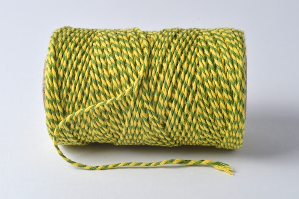 bakers twine yellow and lime green coloured