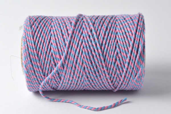  baker's twine two coloured sky blue and pink
